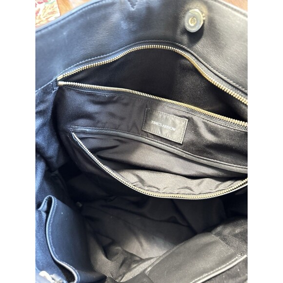 Times Arrow Large Black Gold and White Leather Tote Bag So Many Pockets! NWOT - Picture 4 of 9
